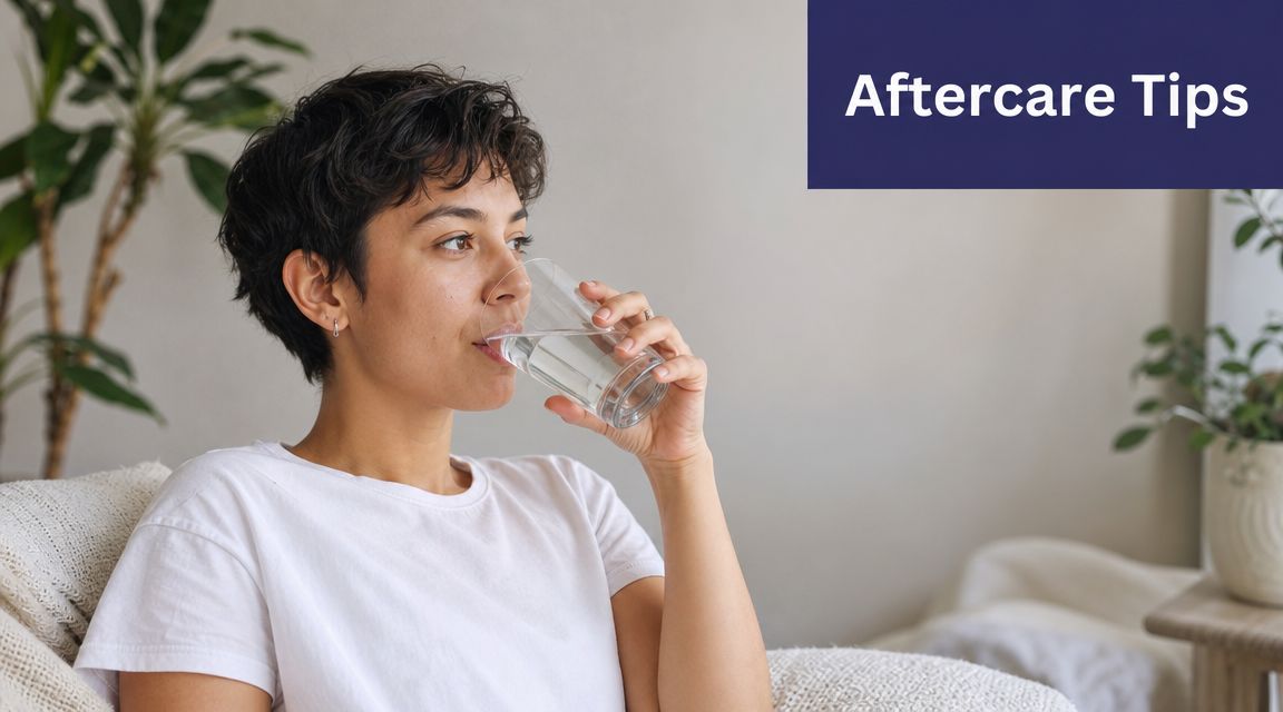 Barium Swallow Test: A Patient's Guide for 2026 3 A woman with short dark hair drinking a glass of water, illustrating post-procedure recovery or hydration.
