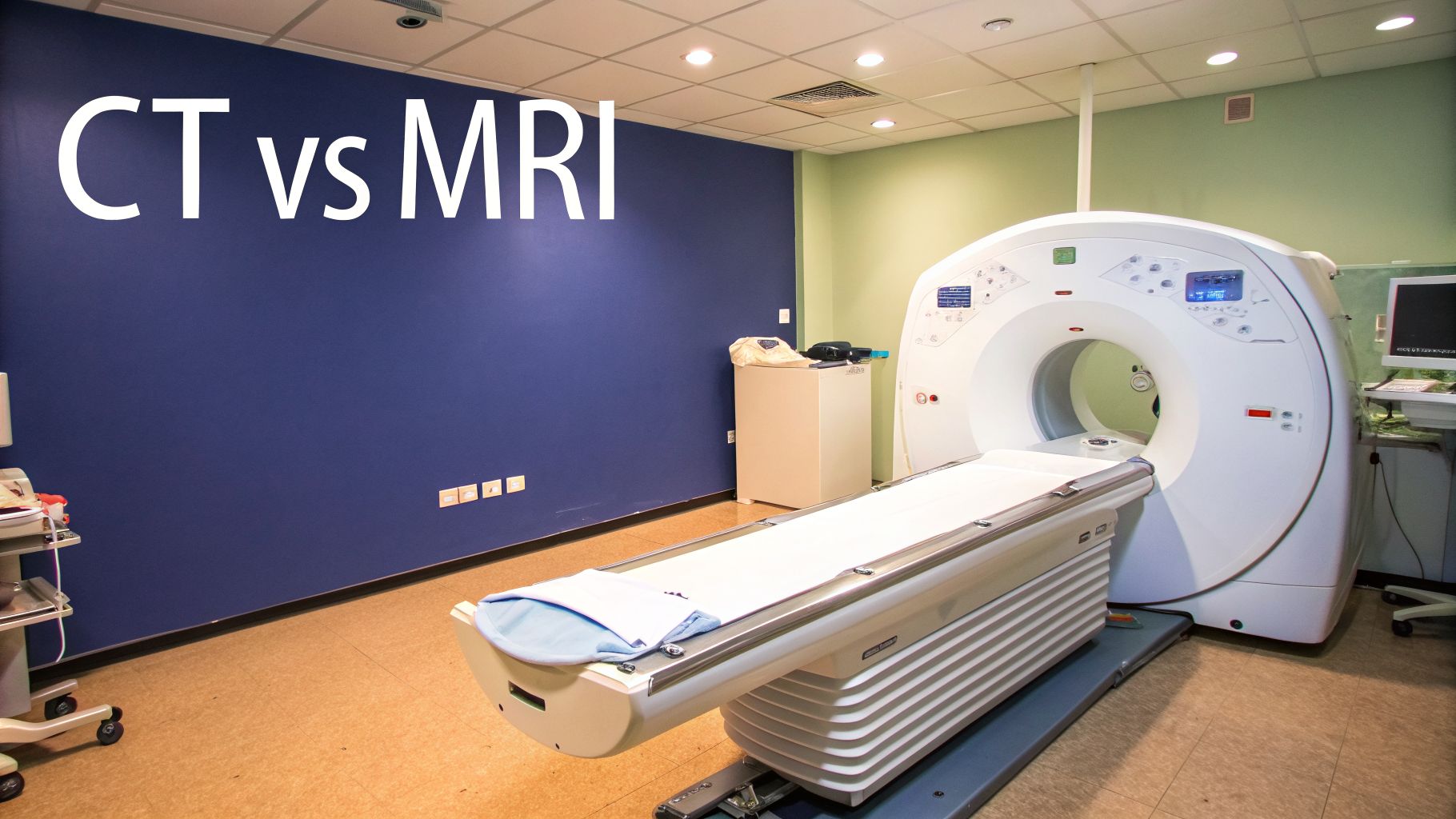 Cat scan v mri: A Practical Guide to Imaging Choices 1 A modern medical room featuring a CT or MRI scanner with a patient bed, highlighting the comparison.