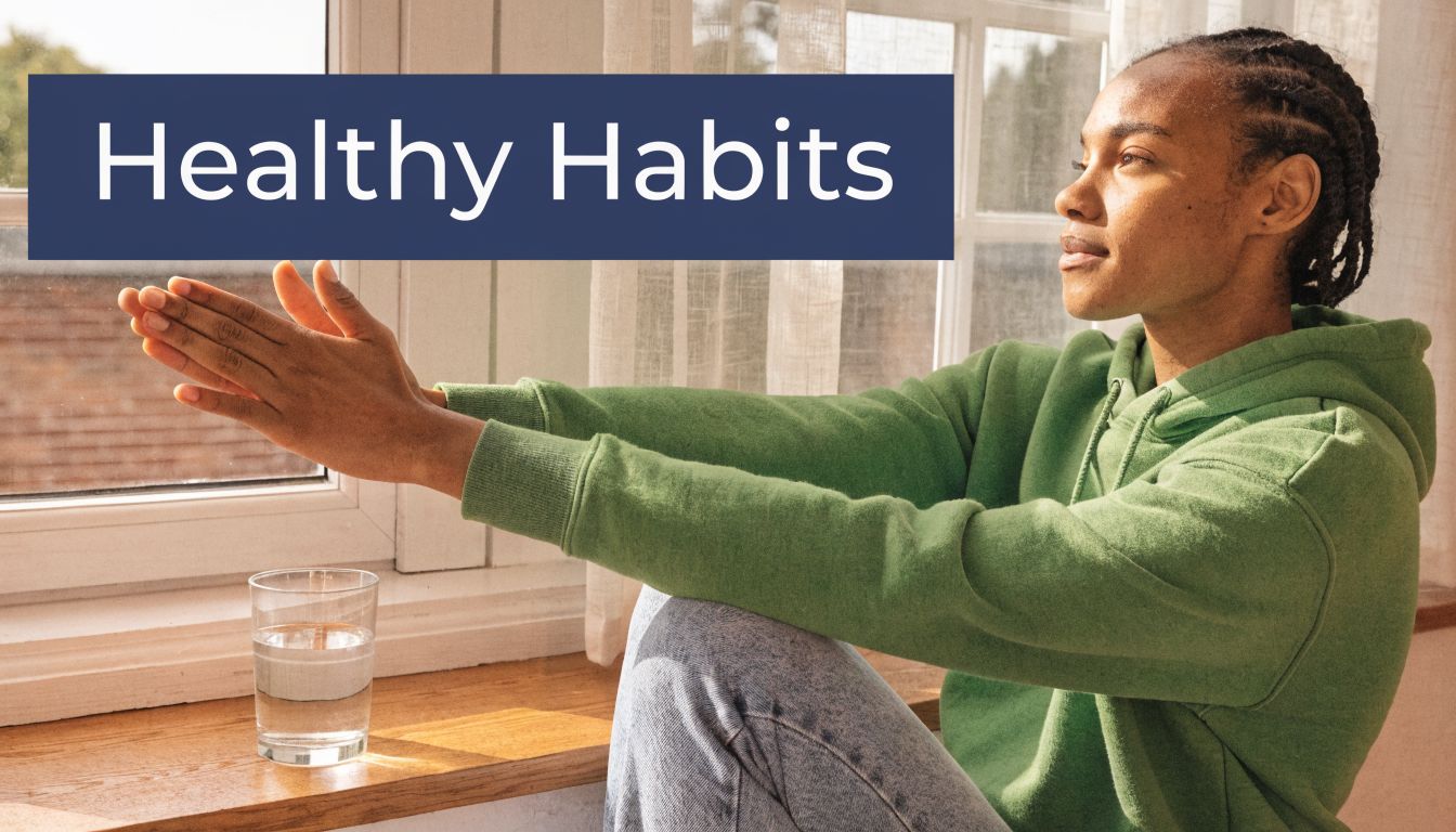 Does Alcohol Cause Anxiety? Understanding 'Hangxiety' 3 A person wearing a green hoodie sitting by a bright window with a glass of water.
