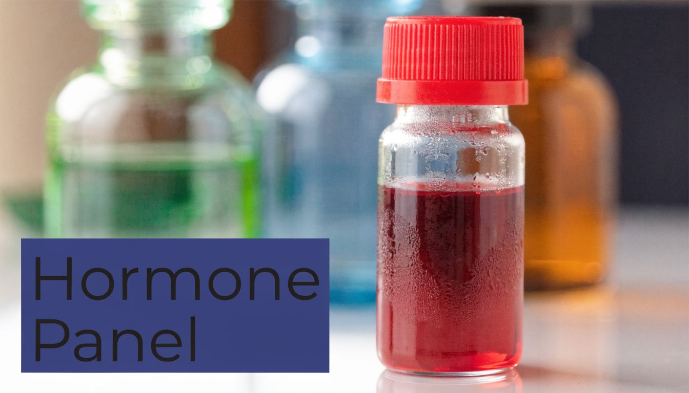 Hormone Imbalance Test NHS: A 2026 Guide to Your Health 2 A small glass vial filled with red liquid, representing a blood sample for a hormone panel test.