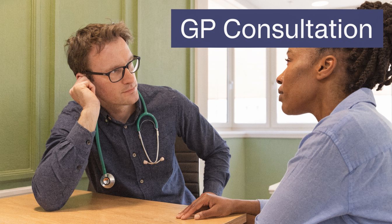 Hormone Imbalance Test NHS: A 2026 Guide to Your Health 1 A GP doctor wearing a stethoscope listening to a patient during a consultation in a clinic.