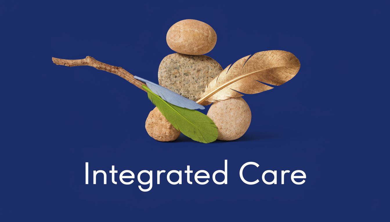Mental Health Therapy: A Practical UK Guide for 2026 4 A balanced stack of smooth stones adorned with a wooden twig, a blue feather, and a gold feather.
