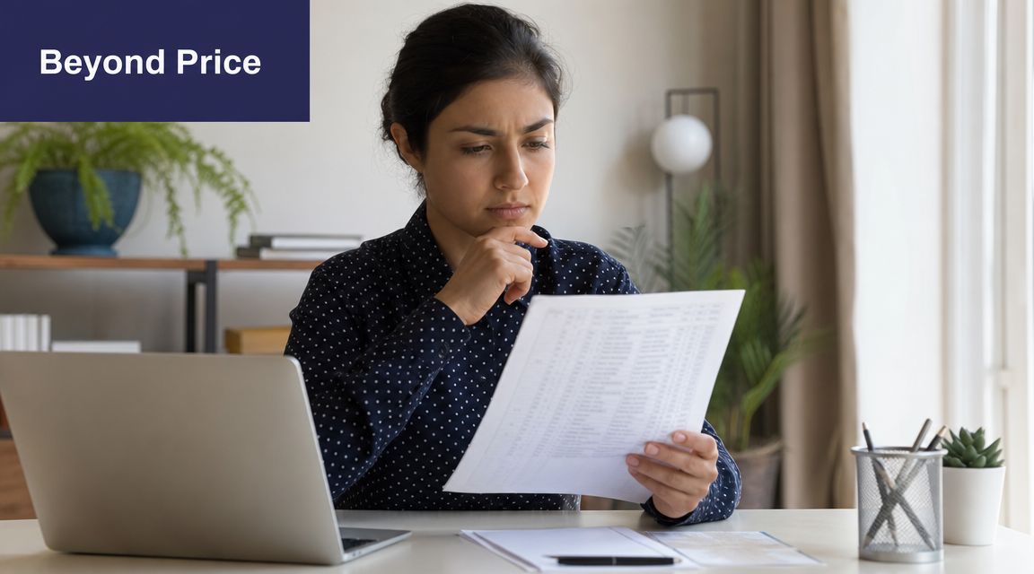 UK Gastric Band Prices: Your 2026 Cost & Value Guide 1 A focused woman reviewing financial documents while working on her laptop in a professional home office.