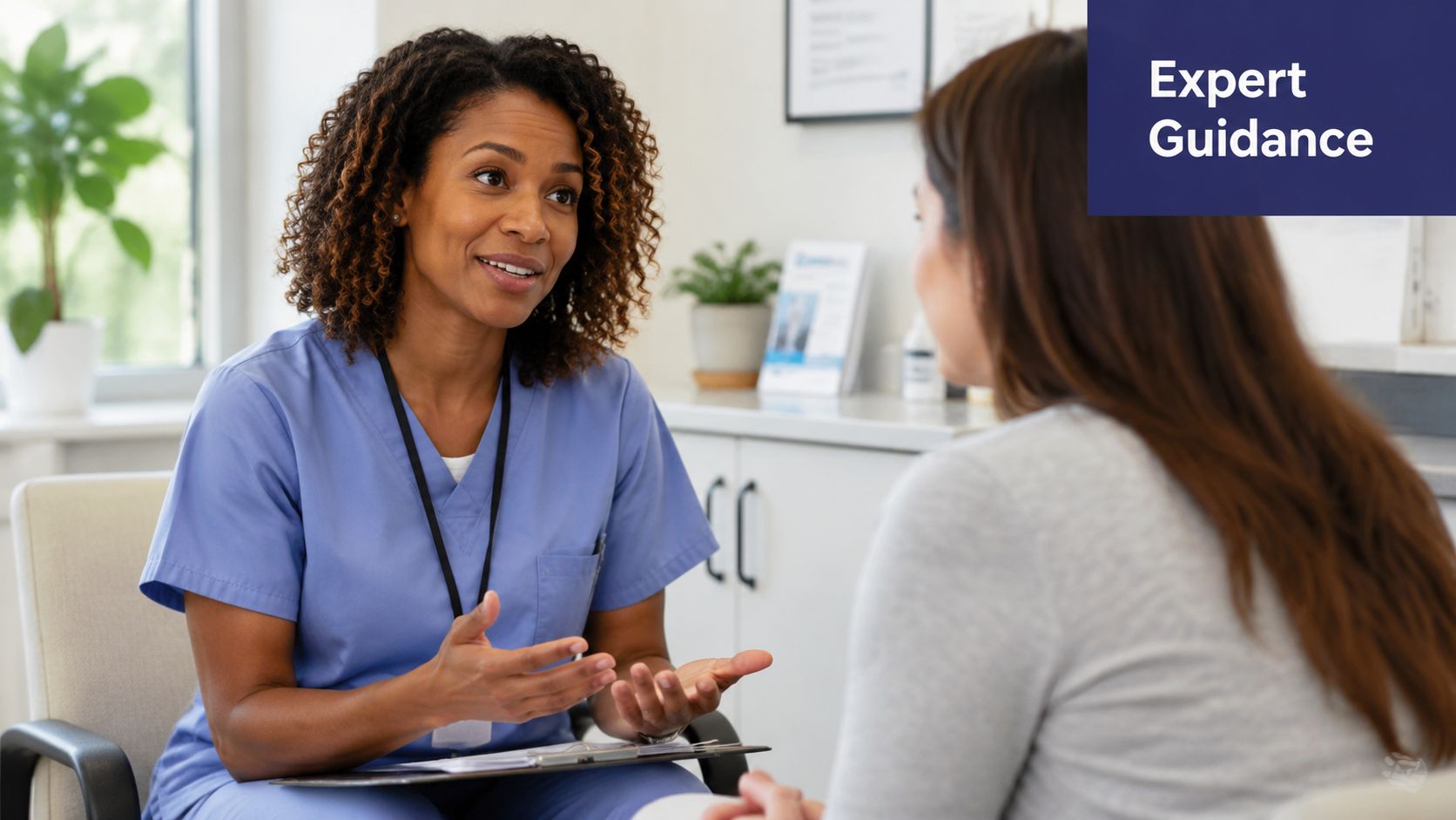 Smoking Cessation Support: Build Your 2026 Quit Plan 3 A healthcare professional talking to a patient, offering professional support and guidance during a medical consultation.