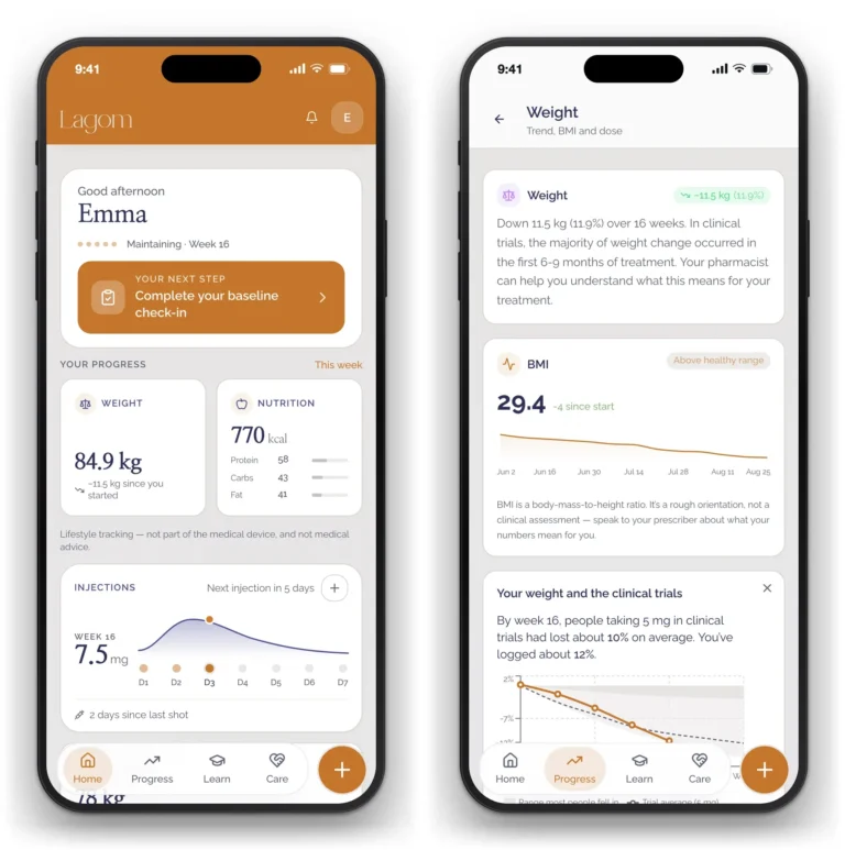 lagom app screens 1800